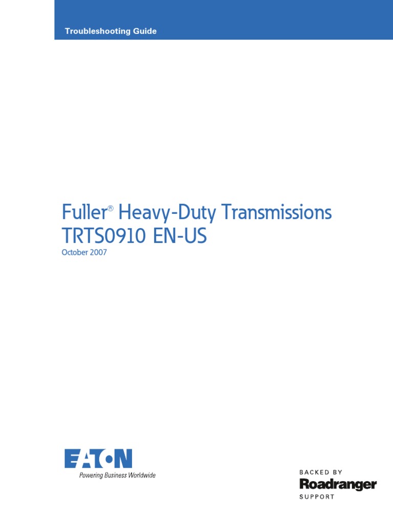 Eaton Transmission Service Manual For Rtlo16913a