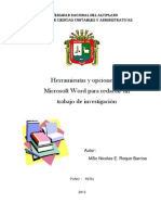 Herramientas y Opciones de Microsoft Word para Redactar Un Trabajo de Investigación - 1