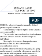 NORMS AND STATISTICS FOR TEST PERFORMANCE