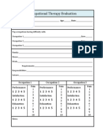 Occupational Therapy Evaluation