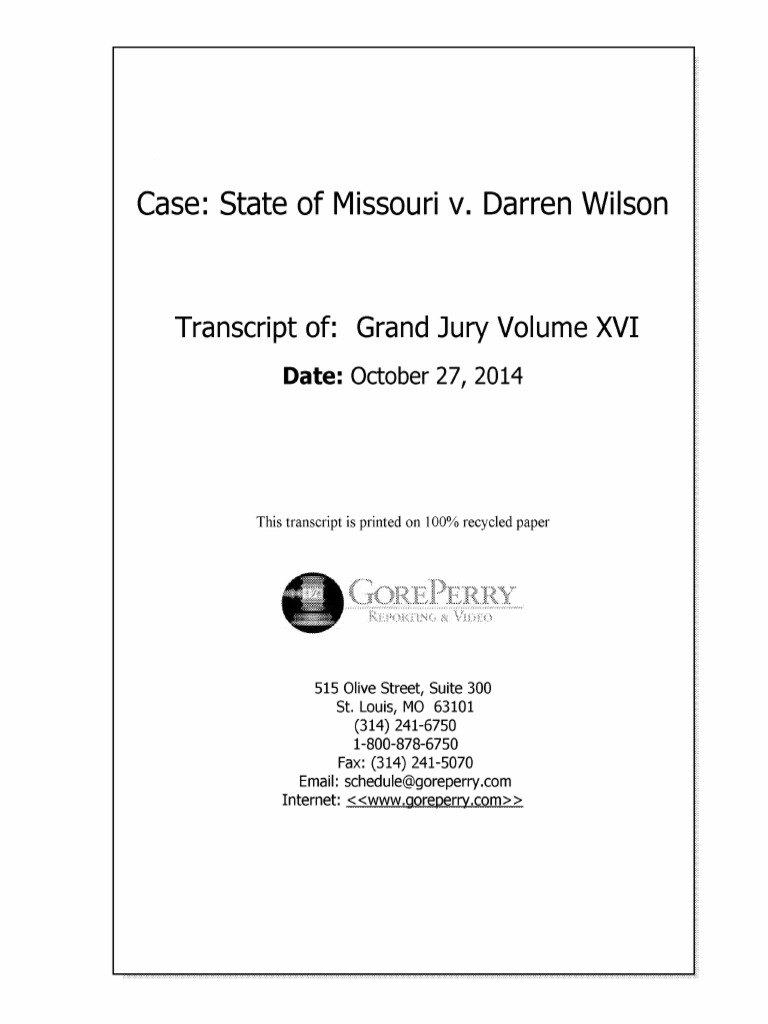 Grand Jury Transcript - October 27 2014