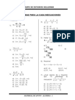 Problemas para La Casa Inecuaciones: Grupo de Estudios Kelleman