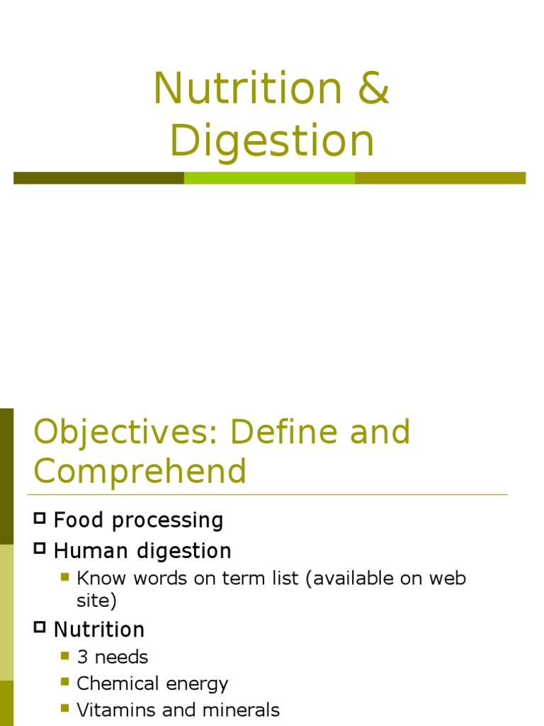 Nutrition and Human Digestion Explained | PDF | Digestion | Human ...
