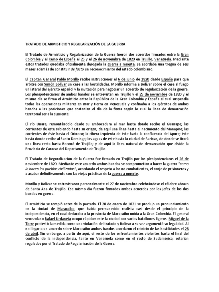 Tratado de Armisticio y Regularización de La Guerra de España y