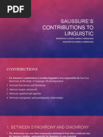 Saussure's Contributions To Linguistic