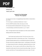 Argument Essay Epistemology