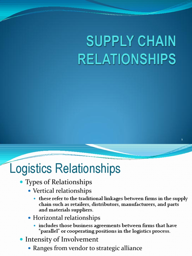 IMPROVING RELATIONSHIPS THROUGHOUT THE SUPPLY CHAIN ENABLE intelligence overview