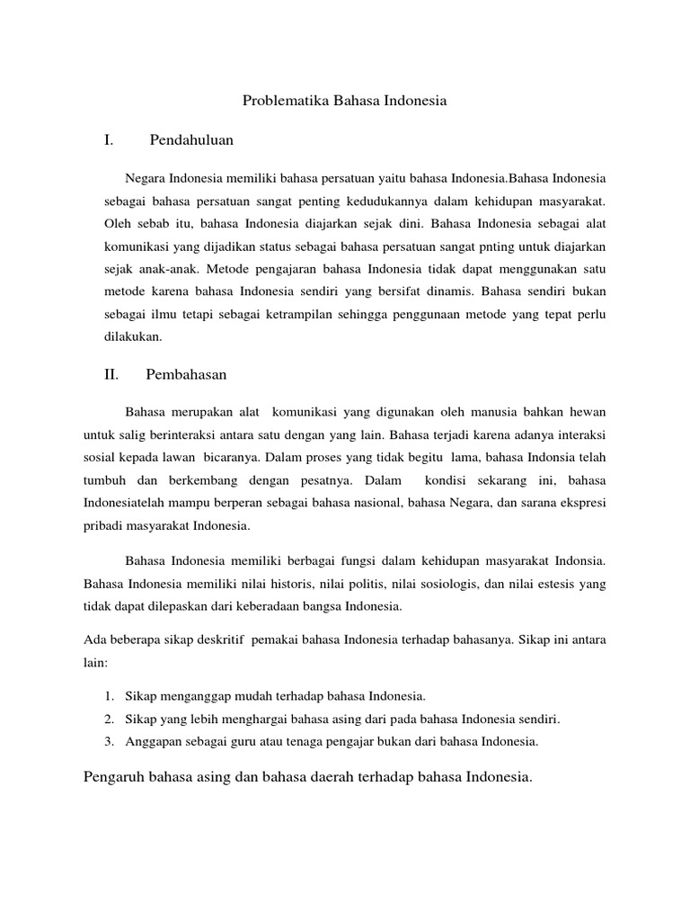 Problematika Bahasa Indonesia Docx
