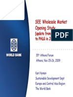 SEE Wholesale Market Opening Study [Update From a Presentation to PHLG in June 2009], World Bank