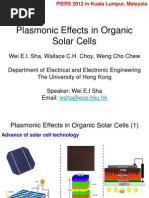 Plasmonic Effects in Organic Solar Cells