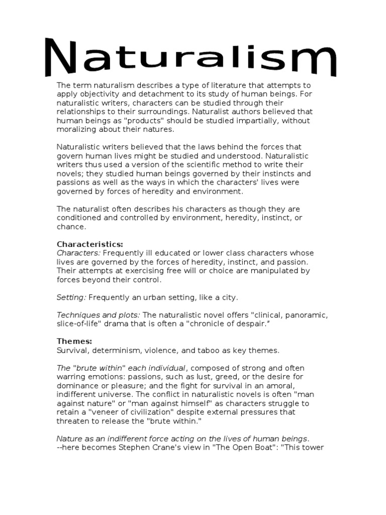 Naturalism And Naturalism Pdf: Naturalism In Literature – MAEO