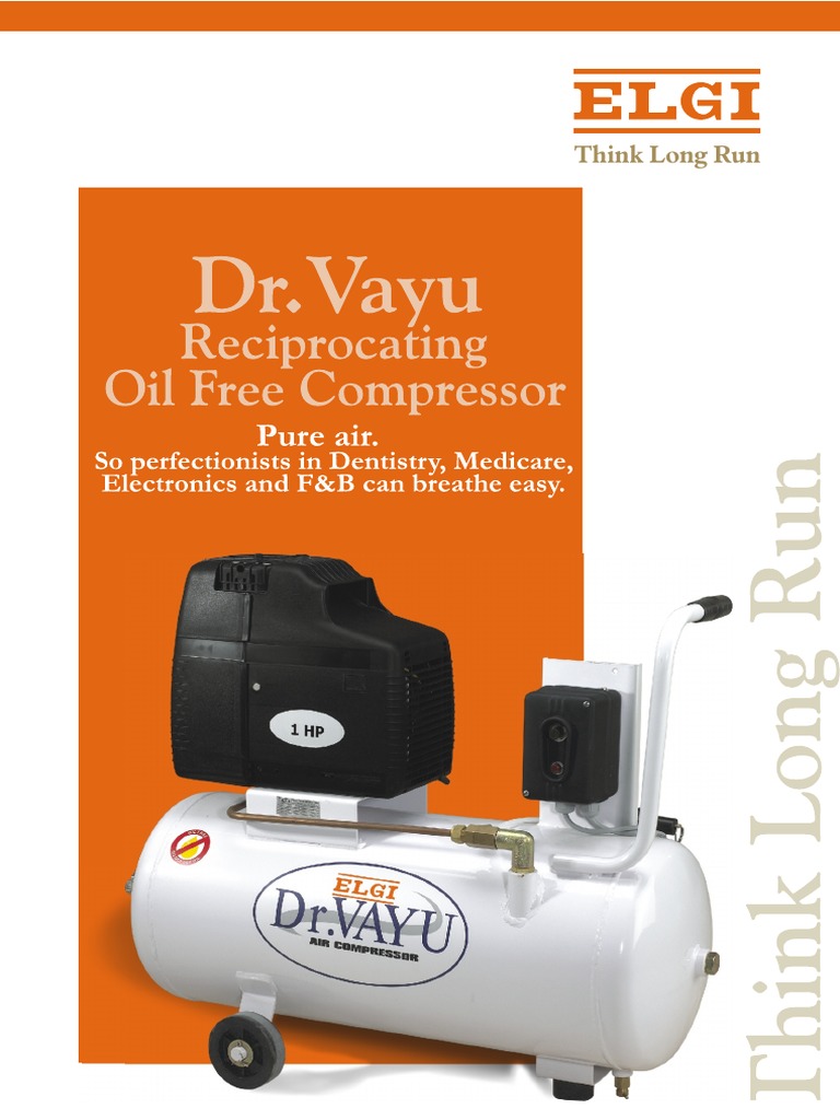 Dr. Vayu Reciprocating Oil Free Air Compressor | PDF