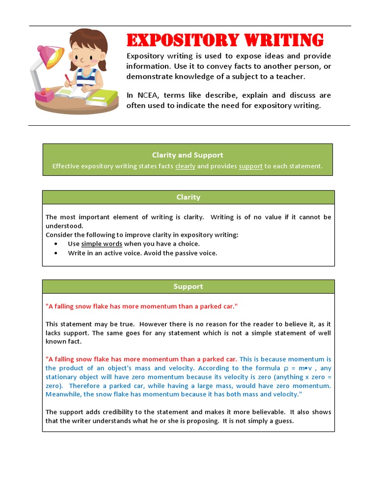 Expository Writing: Clarity and Support | PDF | Momentum | Mass