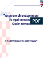 The Experience of Market Opening and the Impact on Customers –Croatian Experience