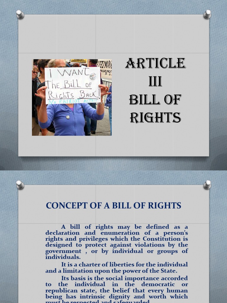 Article III: Bill of Rights Overview | PDF