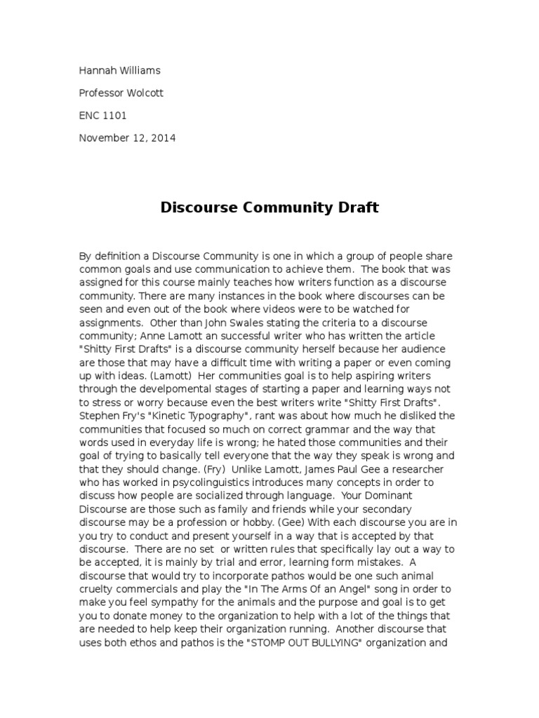 Discourse Community | PDF | Bullying | Discourse