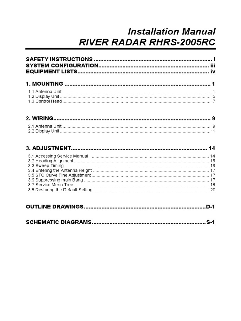 RHRS-2005RC Radar Installation Guide | PDF | Coaxial Cable | Cable