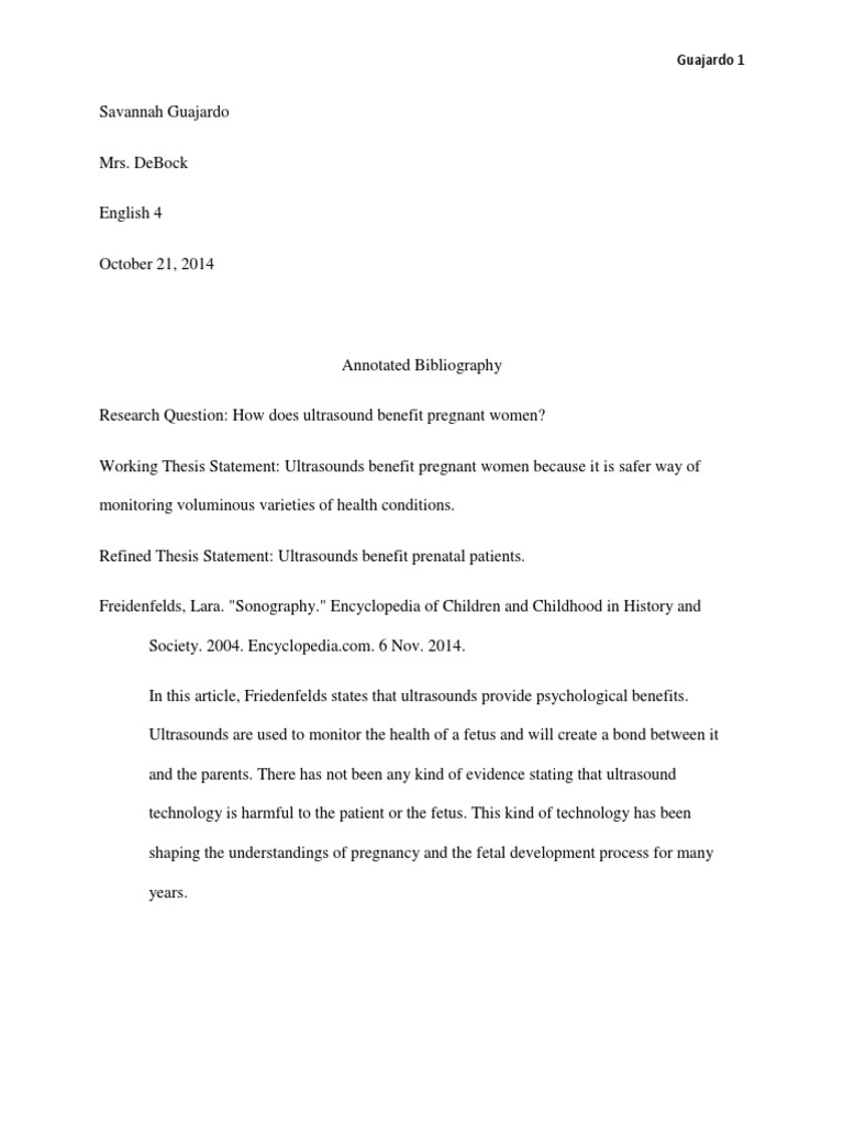 annotated bibliography final draft Medical Ultrasound