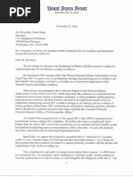 Tester Letter to Secretary Hagel on Lending