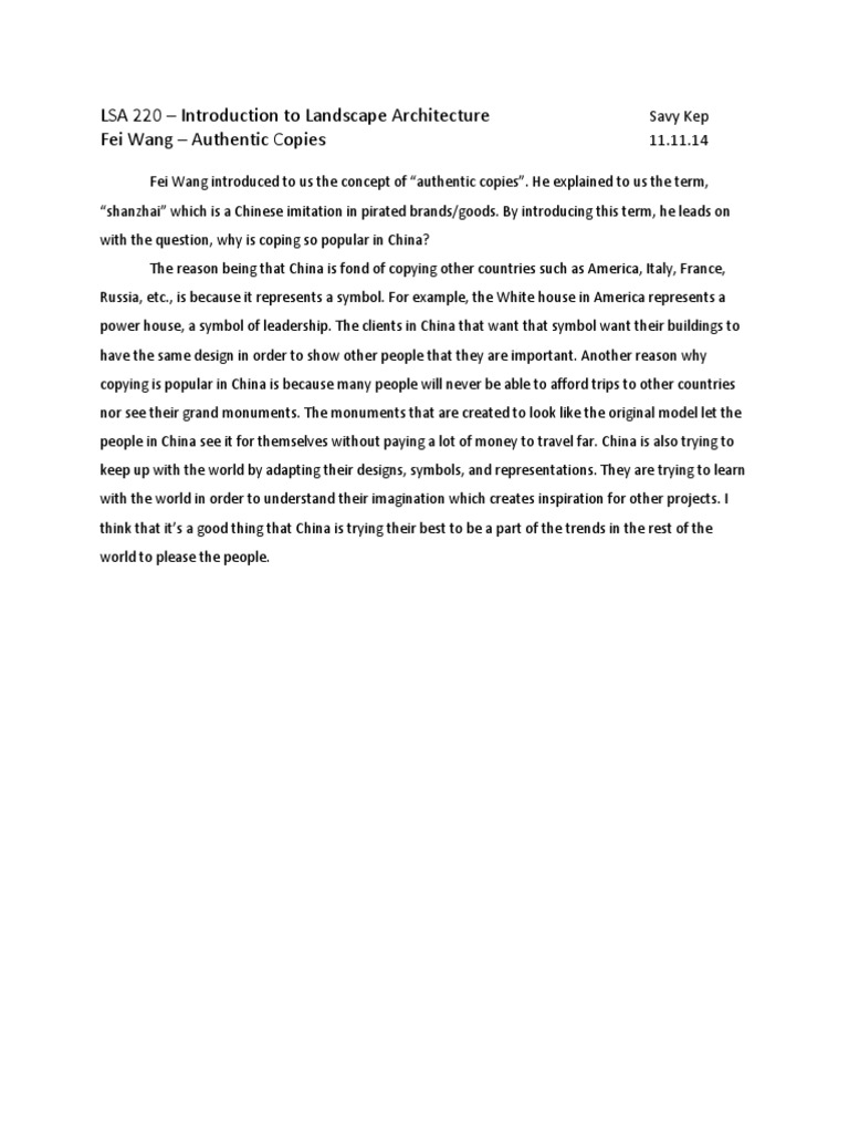 Lsa 220 Reflection Fei Wang | PDF | Art