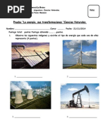 Prueba Energia Sexto Basico