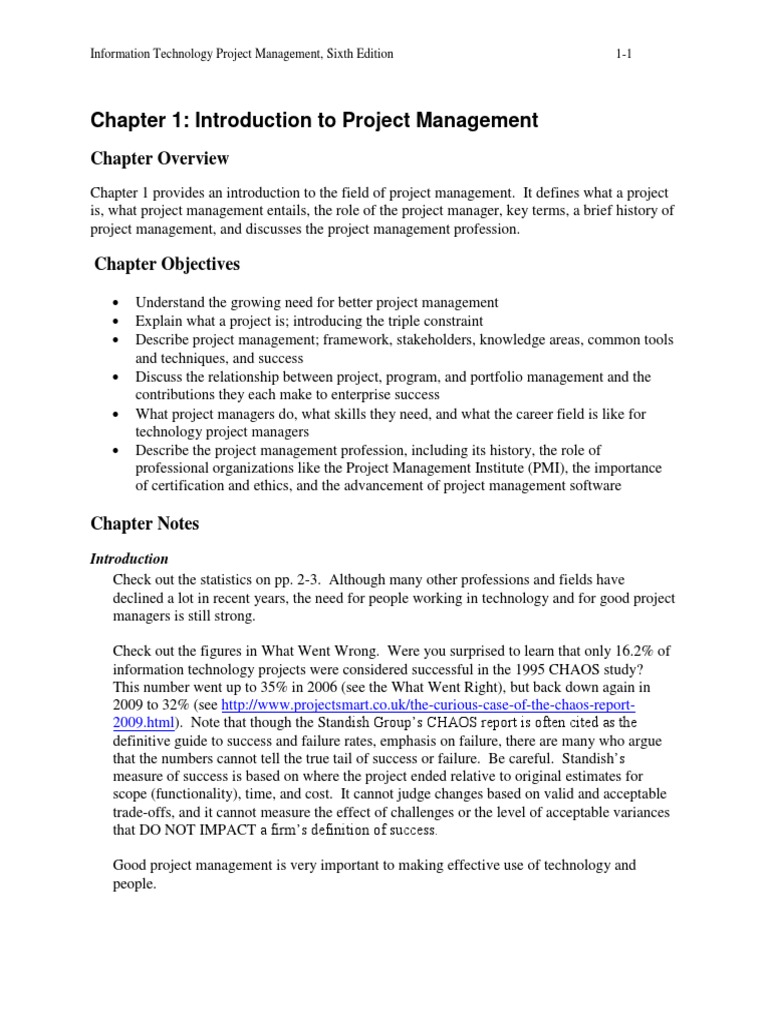 Chapter+1 Notes PDF | PDF | Project Management | Accountability