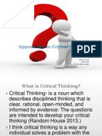 Approaches To Critical Analyses