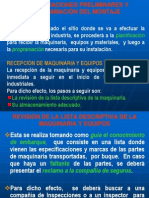 Recepción de Maquinaria