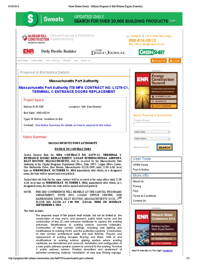 Proposal & Bid Notice Details Massachusetts Port Authority PDF