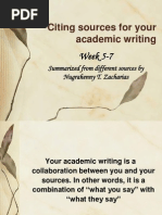 Citing Sources For Your Academic Writing: Week 5-7