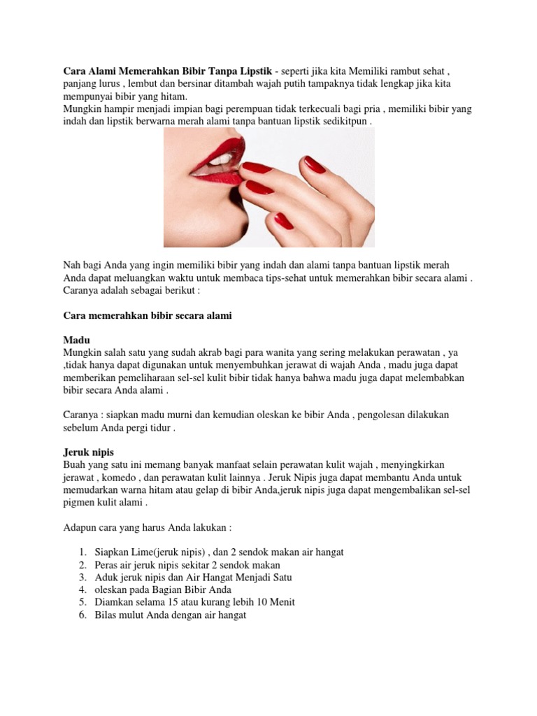 Cara Alami Memerahkan Bibir Tanpa Lipstik