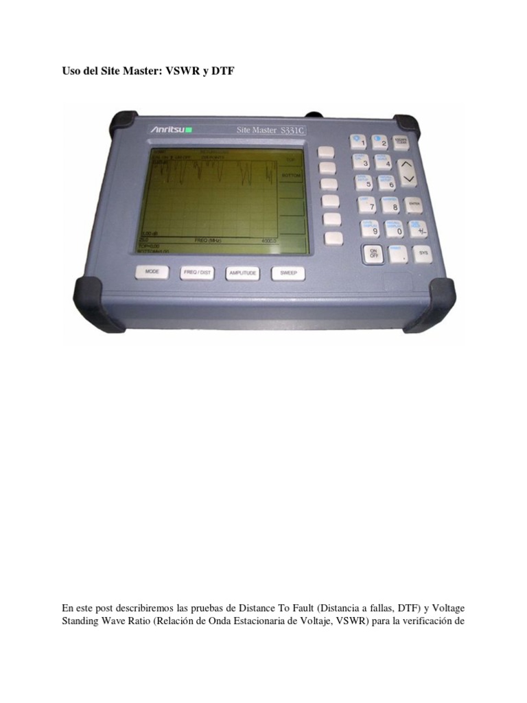 Uso Del Site Master | PDF | Calibración | Medición