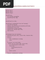 Example Program To Implement Dictionary Using Binary Search Tree