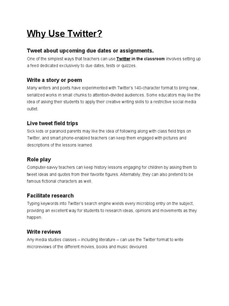 Engaging Twitter Activities for Students | PDF | Career & Growth