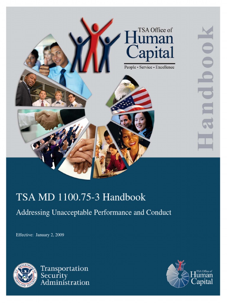 Tsa md 1100 75 3 addressing unacceptable performance and conduct