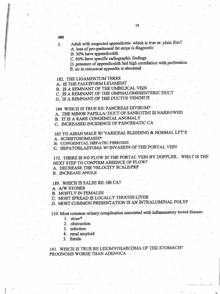 GI Questions | PDF