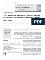 Effect of fly ash and silica fume on compressive strength of self-compacting concrete