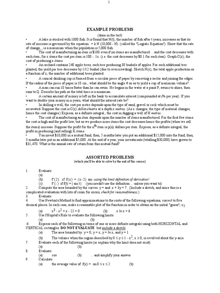 Example Problems | PDF