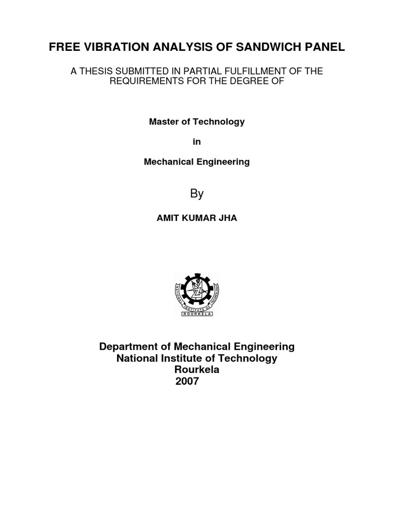 Free Vibration Analysis of Sandwich Panels | PDF | Bending ...