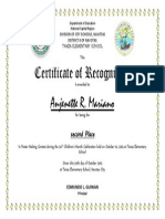 Certificate of Recognition: Anjenette R. Mariano