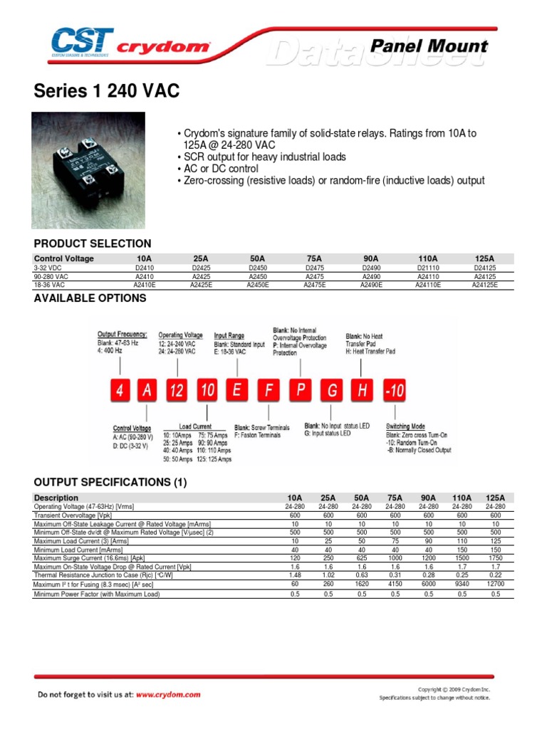 Crydom D2425 Wiring Overview | PDF