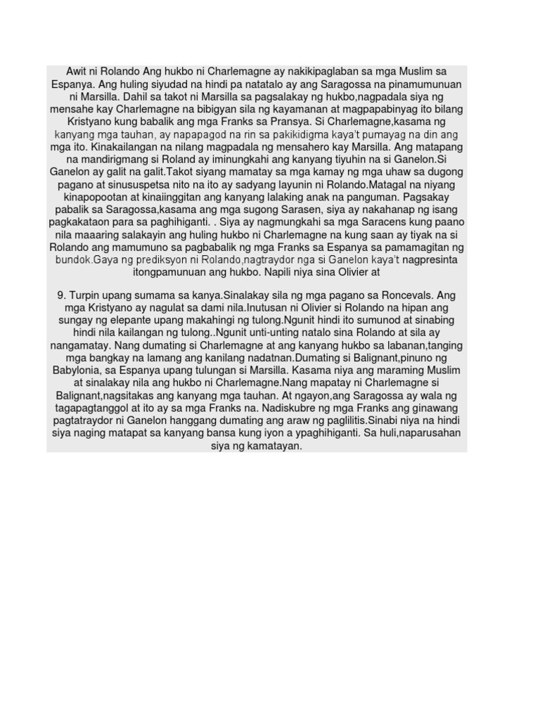 Awit Ni Rolando | PDF