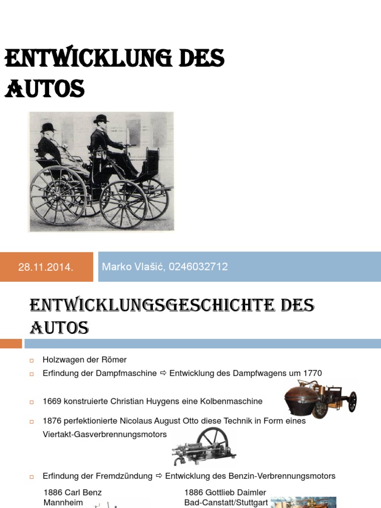 Entwicklung Des Autos Ppt