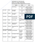 Department of Psychology 2nd Semester 2014 Complete Timetable