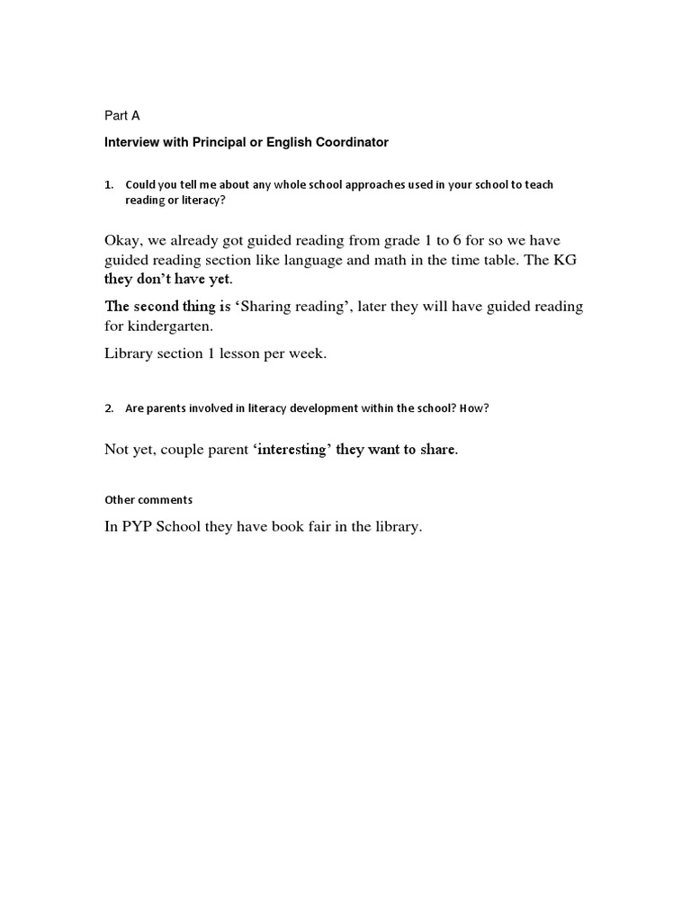 Interview Part A B | PDF | Career & Growth