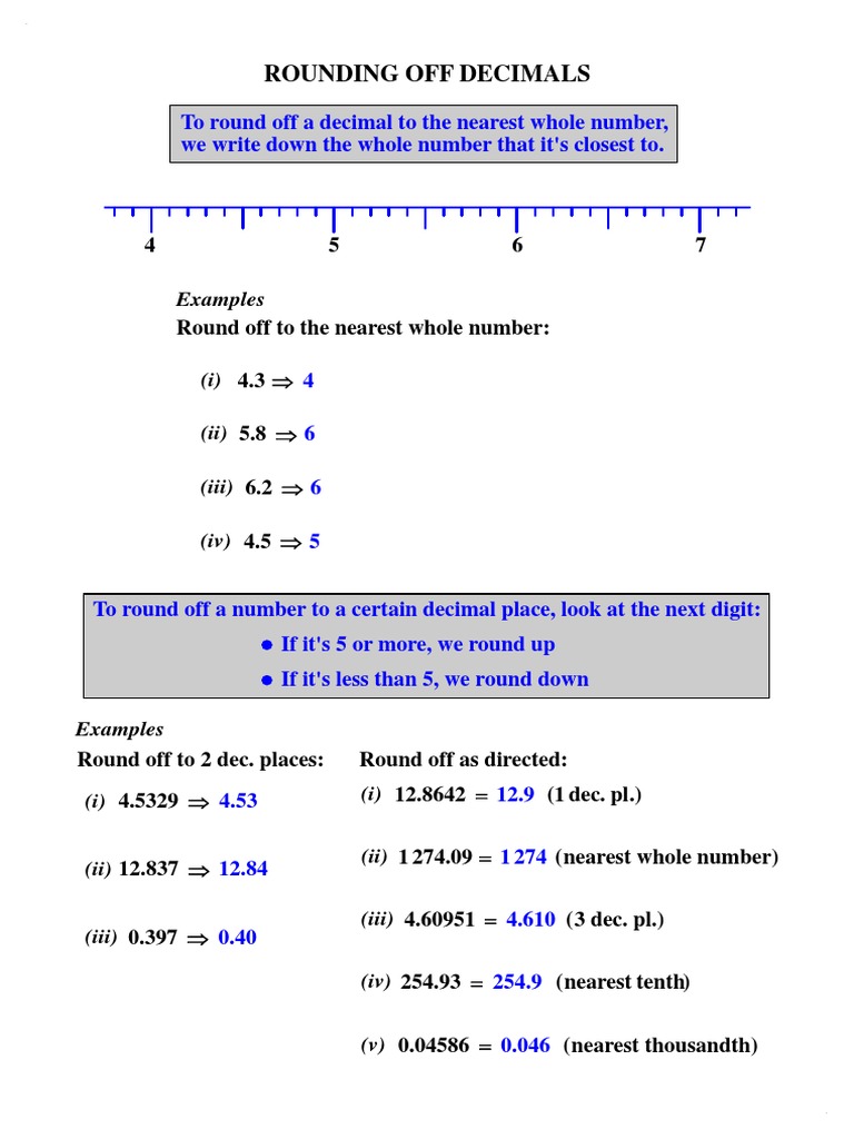 Rounding Off Decimals: Examples | PDF