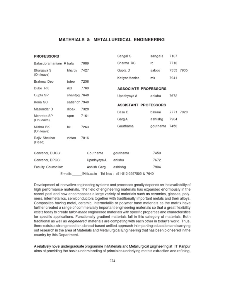 Materials and Metallurgical Engineering | PDF | Science & Mathematics ...