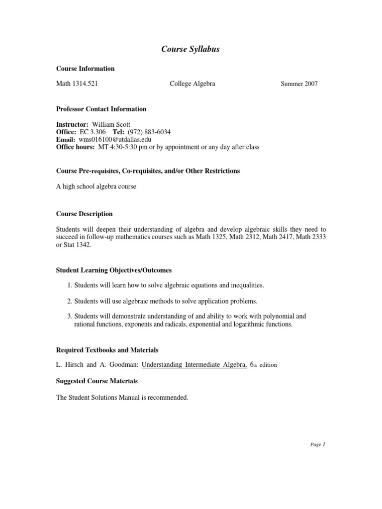 UT Dallas Syllabus for math1314.521.07u taught by William ...