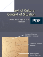 Context of Culture Context of Situation: Genre and Register Theory in Practice