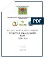 Plan National D'investissement Du Secteur Rural Du Tchad Pnisr 2014 - 2020